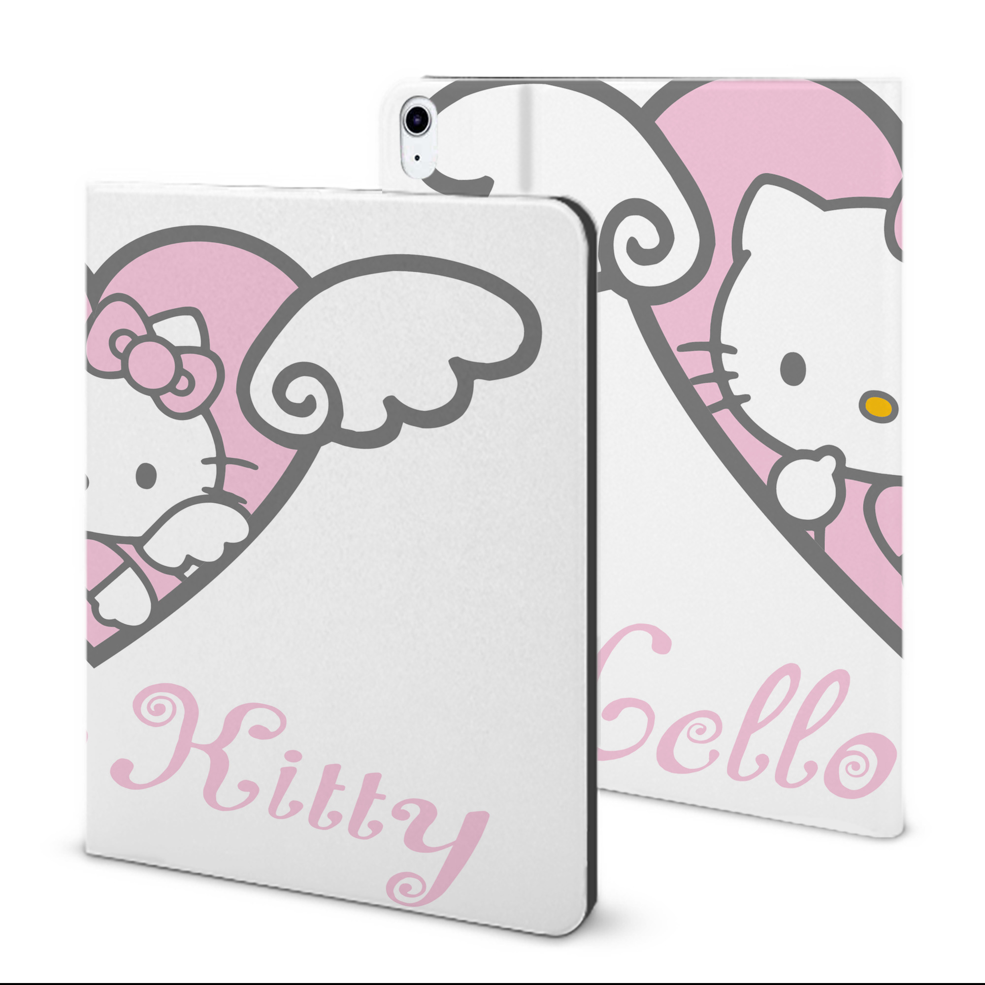 （画像用） Hello Kitty ハローキティ IPad ケース ブック型 PUレザー TPU 耐衝撃 軽量 薄型 ペン収納なし 全面保護 IPad 各モデル対応